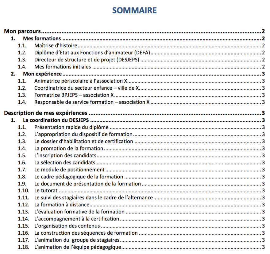 Exemple De Sommaire De Projet